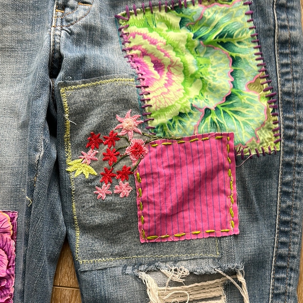 Upcycled Calvin Klein Patchwork Distressed Women'… - image 3